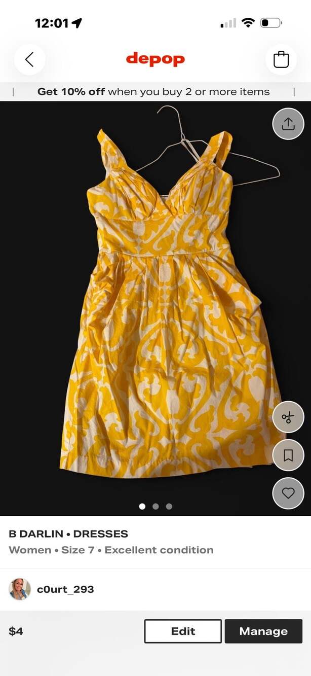 B. Darlin Yellow and White Damask Print Sundress Size 7/8